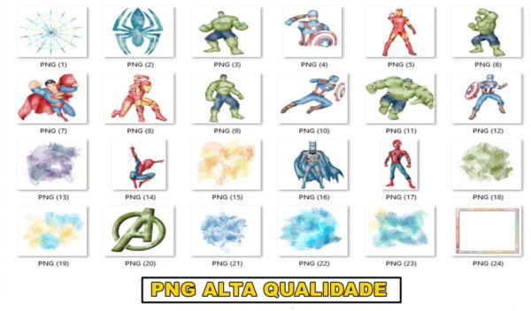 Kit Digital Super Herois Aquarela - Image 2
