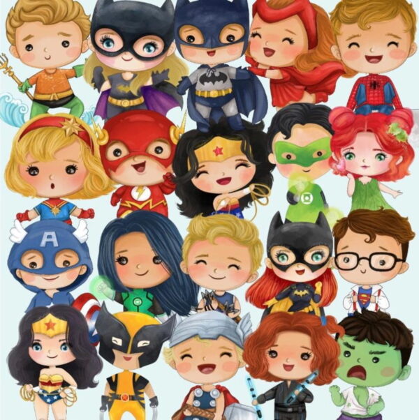 Kit Digital Super Heróis Cute