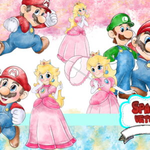 Super Mario Aquarela Kit Digital Compre 1 Leve 3