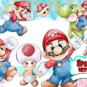Super Mario Aquarela Kit Digital Compre 1 Leve 2