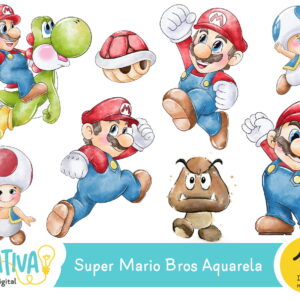 Kit Digital - Super Mario Bros Aquarela