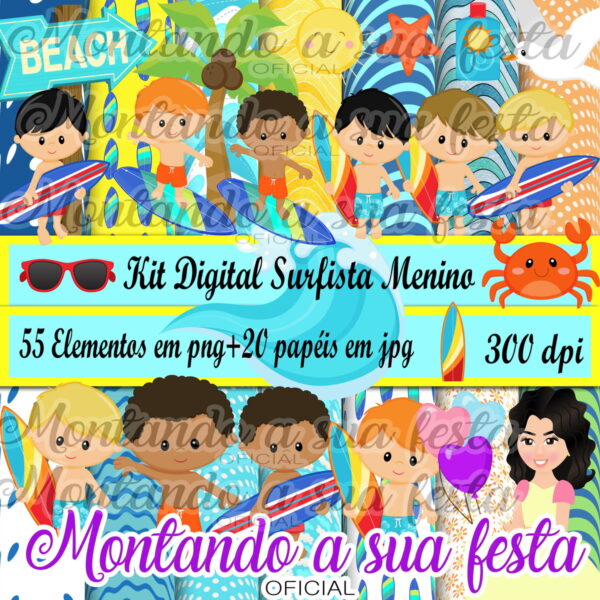 Kit Digital Surfista Menino