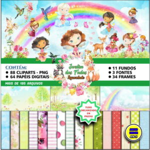 Kit Digital Temático Jardim Encantado das Fadas