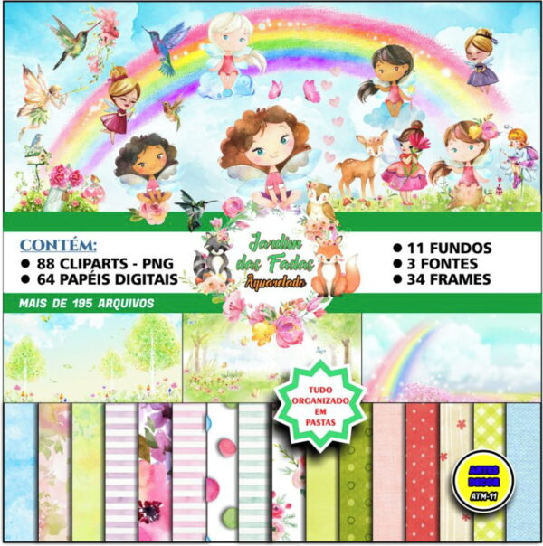 Kit Digital Temático Jardim Encantado das Fadas
