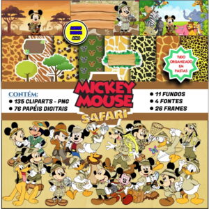 Kit Digital Temático Mickey Safari