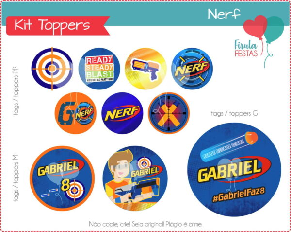 Kit Digital Toppers Nerf