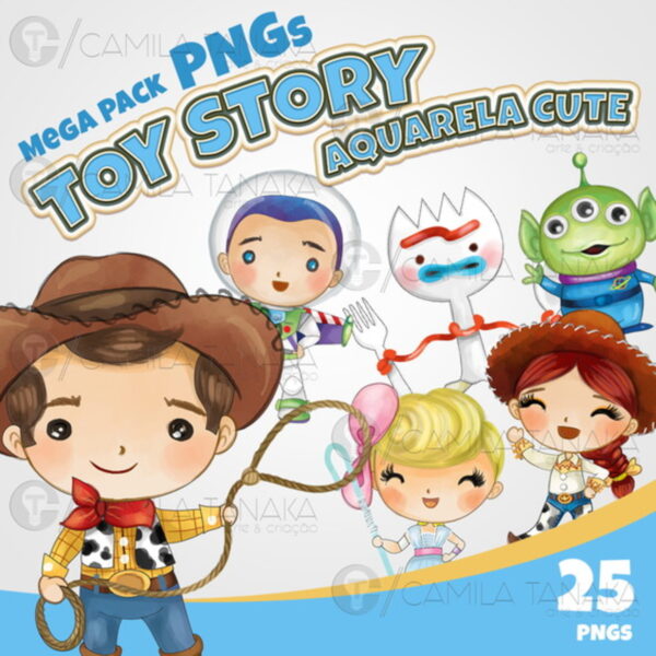 Kit Digital Toy Story Aquarela Cute (pague 1 Leve 3)