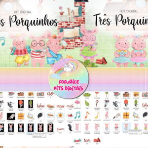 Kit digital três porquinhos e as Três porquinhas