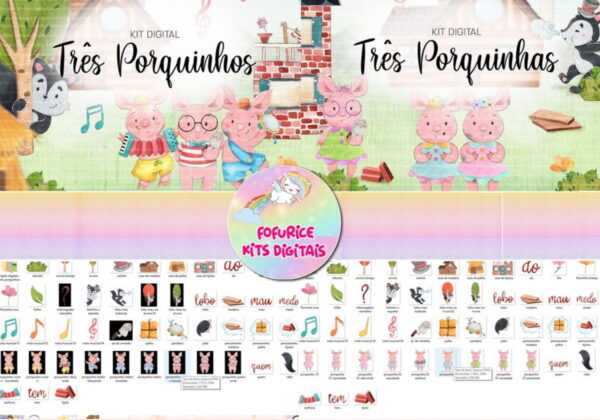 Kit digital três porquinhos e as Três porquinhas