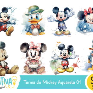 Kit Digital - Turma do Mickey Aquarela 01