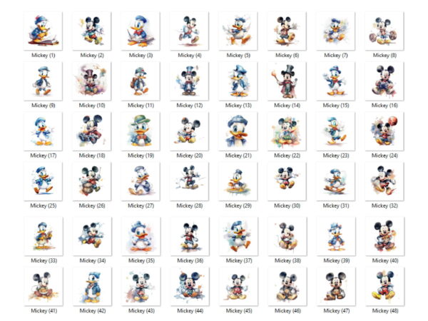 Kit Digital - Turma do Mickey Aquarela 01 - Image 2