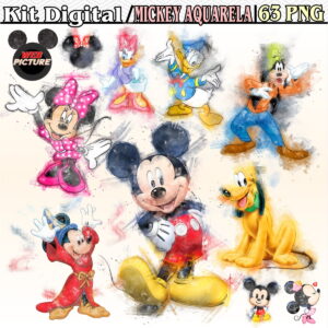 Kit Digital Turma Do Mickey Aquarela