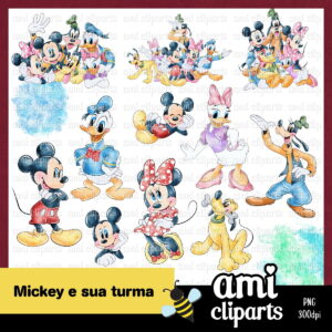 Kit Digital Turma do Mickey Aquarela