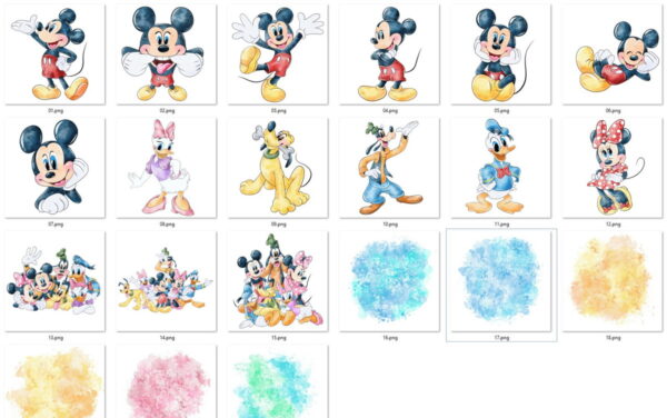 Kit Digital Turma do Mickey Aquarela - Image 2