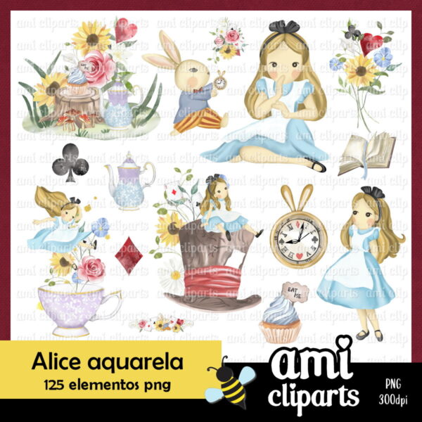 Kit Digital Alice Aquarela