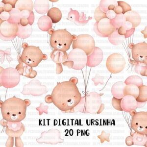Kit Digital Ursinha Aquarela 1371