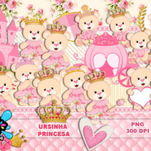 Kit Digital Ursinha Princesa