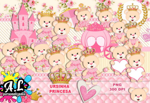 Kit Digital Ursinha Princesa