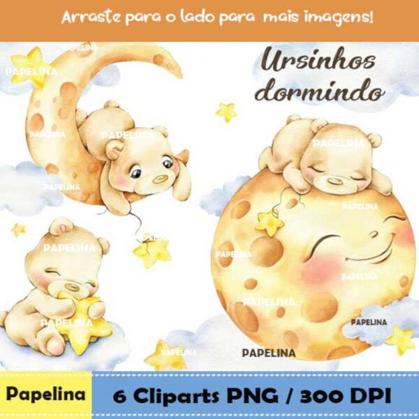 Kit Digital Ursinho Aquarela - Imagem 2