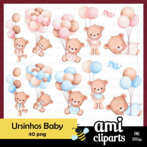 Kit Digital Ursinho Baby Balão