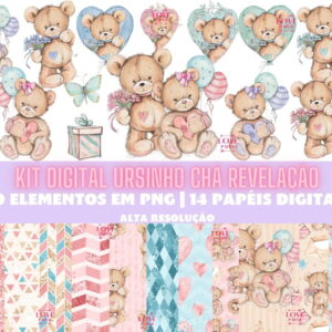 Kit Digital Ursinho Chá Revelação