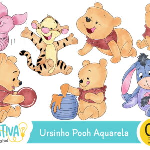 Kit Digital - Ursinho Pooh Aquarela