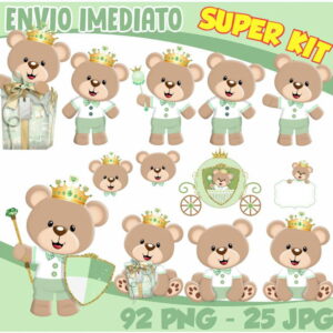 Kit Digital Ursinho Príncipe Verde