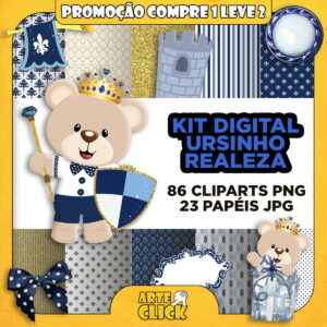 Kit Digital Ursinho Realeza