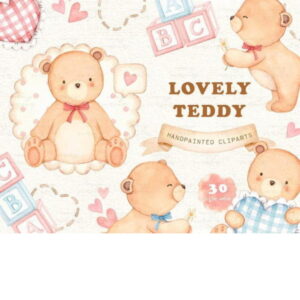 Kit Digital Ursinho Teddy Aquarelado (001)