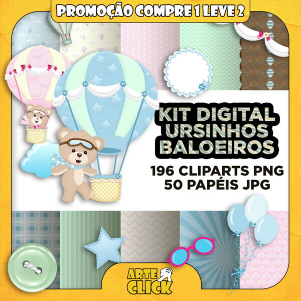 Kit Digital Ursinhos Baloeiros