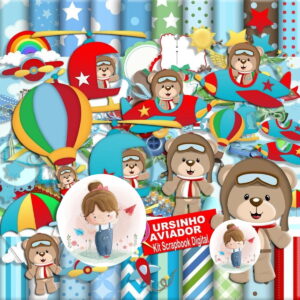 Kit Digital - Urso Aviador