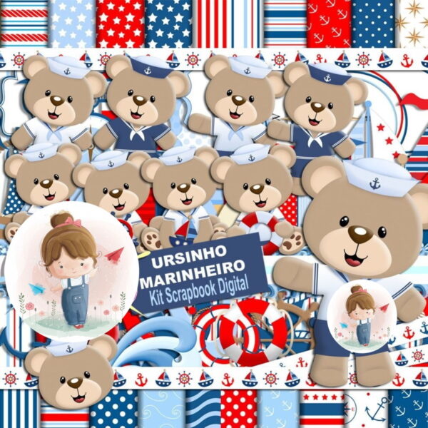 Kit Digital - Urso Marinheiro