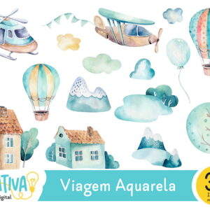 Kit Digital - Viagem Aquarela