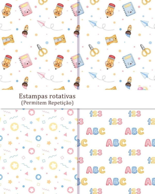 Kit Digital Volta às Aulas Aquarela Raposa Panda Urso Png - Image 4