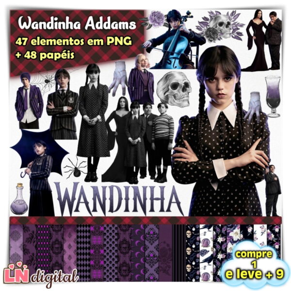 Kit Digital Wandinha Addams