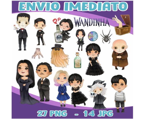 Kit Digital Wandinha Aquarela