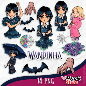 Kit Digital Wandinha Imagens Png
