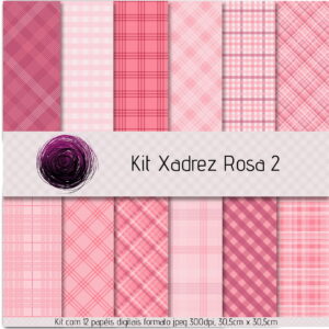 Kit Digital Xadrez Rosa 2