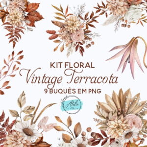 Kit Floral Vintage Terracota