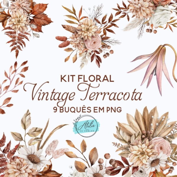 Kit Floral Vintage Terracota