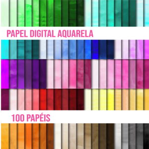 Kit Papel Digital Aquarela 1a + 2 Kits de Brinde