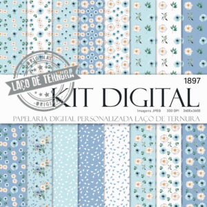 Kit papel digital floral Dia das Mães