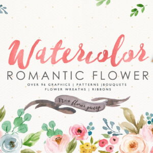 Kit PREMIUM Aquarela Floral Watercolor Romantic PNG C.19