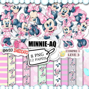 Kit Scrap Digital Minnie Rosa Aquarela