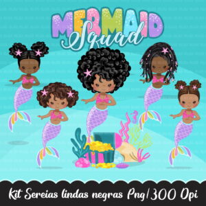 Kit Digital Sereias Lindas Negras