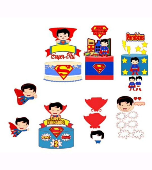 Kit Topo super homem kids + 4 ARQUIVOS A SUA ESCOLHA