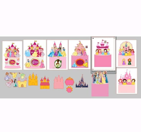 Kit vários Topos de bolo princesas + 4 ARQUIVOS A SUA ESCOLH