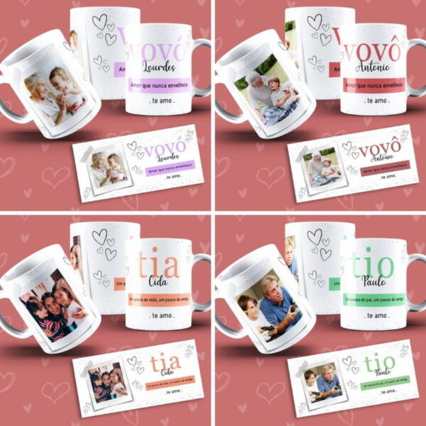 Kits Digitais para Sublimação Canecas Família Toda - Imagem 4