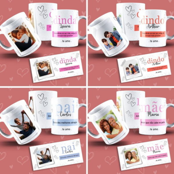Kits Digitais para Sublimação Canecas Família Toda - Imagem 3