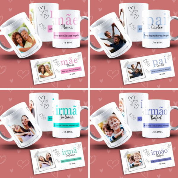 Kits Digitais para Sublimação Canecas Família Toda - Imagem 2